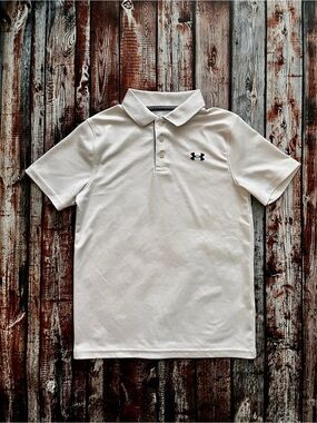 Under Armour Boys White Performance Polo Shirt ~ YMD